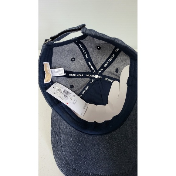 Michael Kors Denim Baseball Cap Hat Adjustable‎ Logo New - Picture 4 of 5
